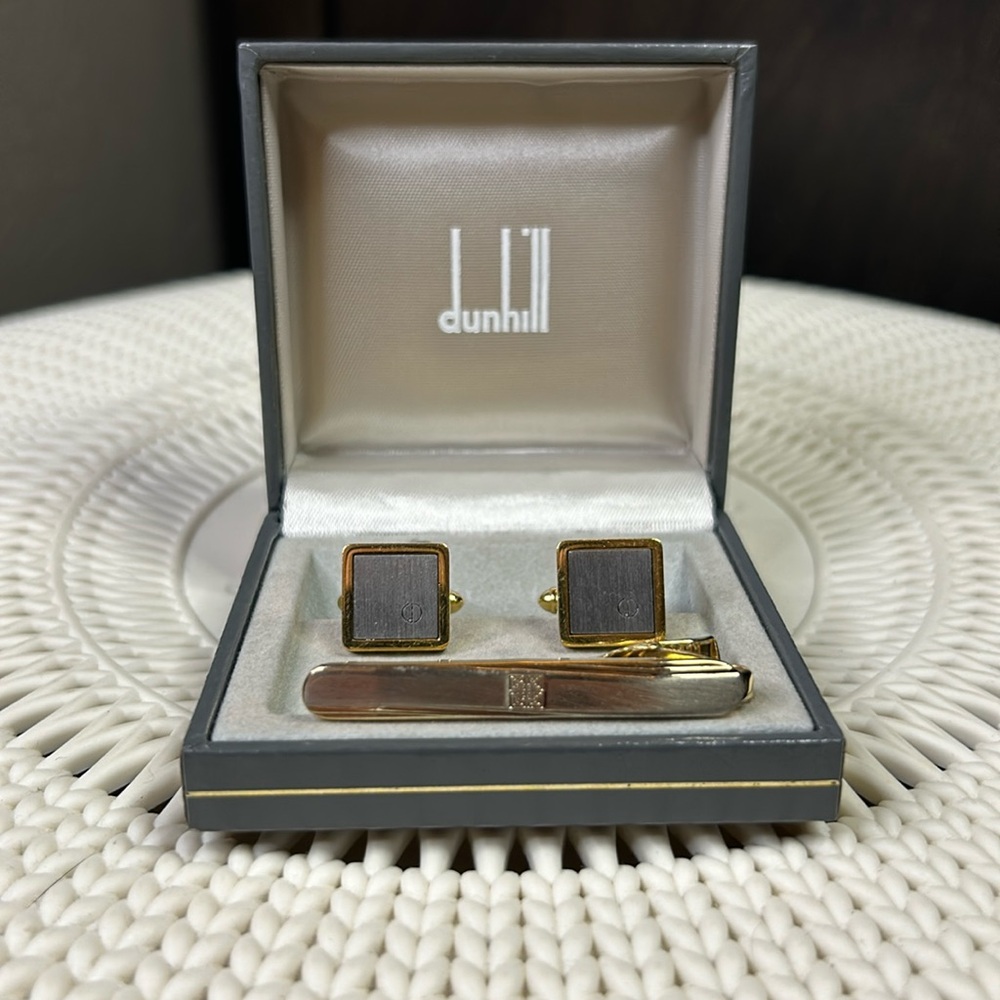 Dunhill Cufflink and Tie Clip Set
